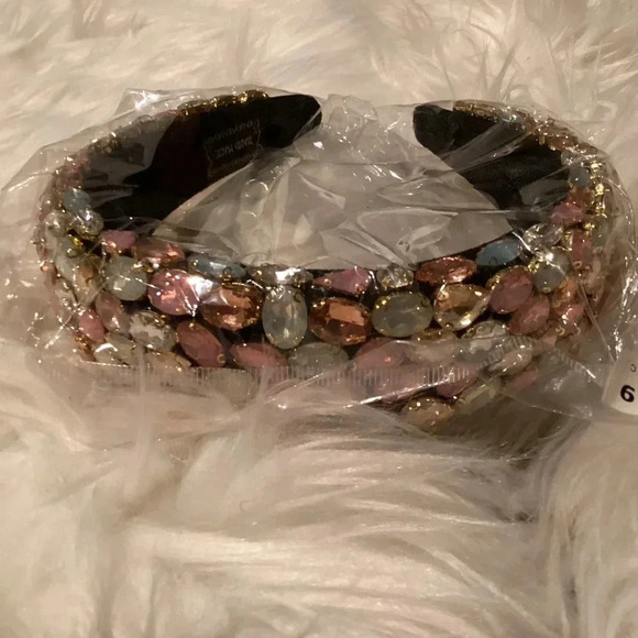 The Rhinestone Multi Color Crystal Wide Padded Headband